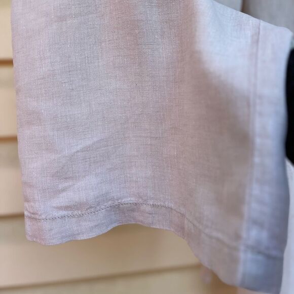 Sigrid Olsen off-white linen wide leg pants,waist drawstring, side pockets, XS - Picture 3 of 7